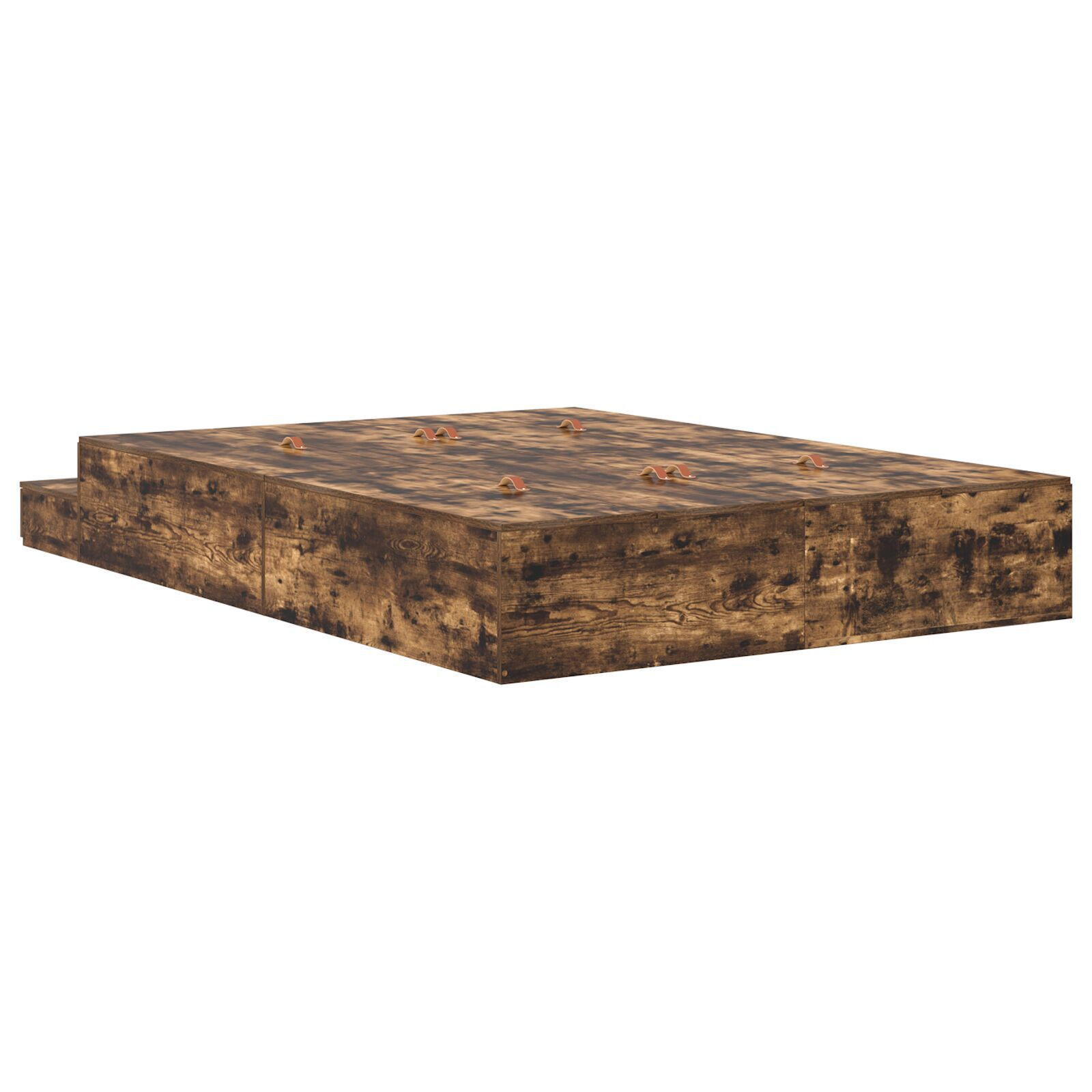 vidaXL Cadru de pat cu depozitare Stejar fumuriu 236.5 x 150 x 31.5 cm
