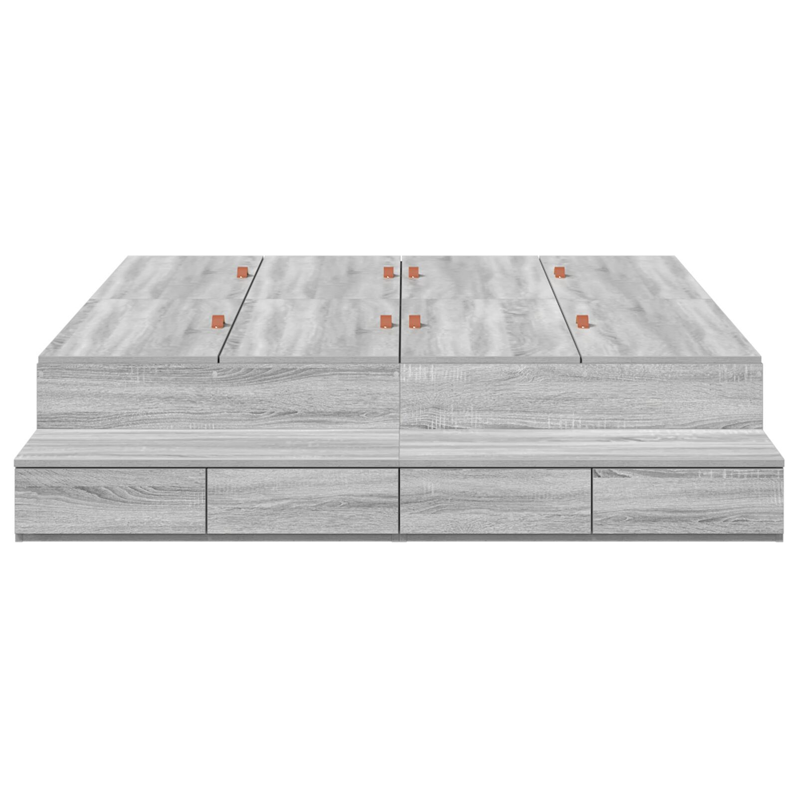 vidaXL Cadru de pat cu depozitare sonoma gri 236.5 x 150 x 31.5 cm