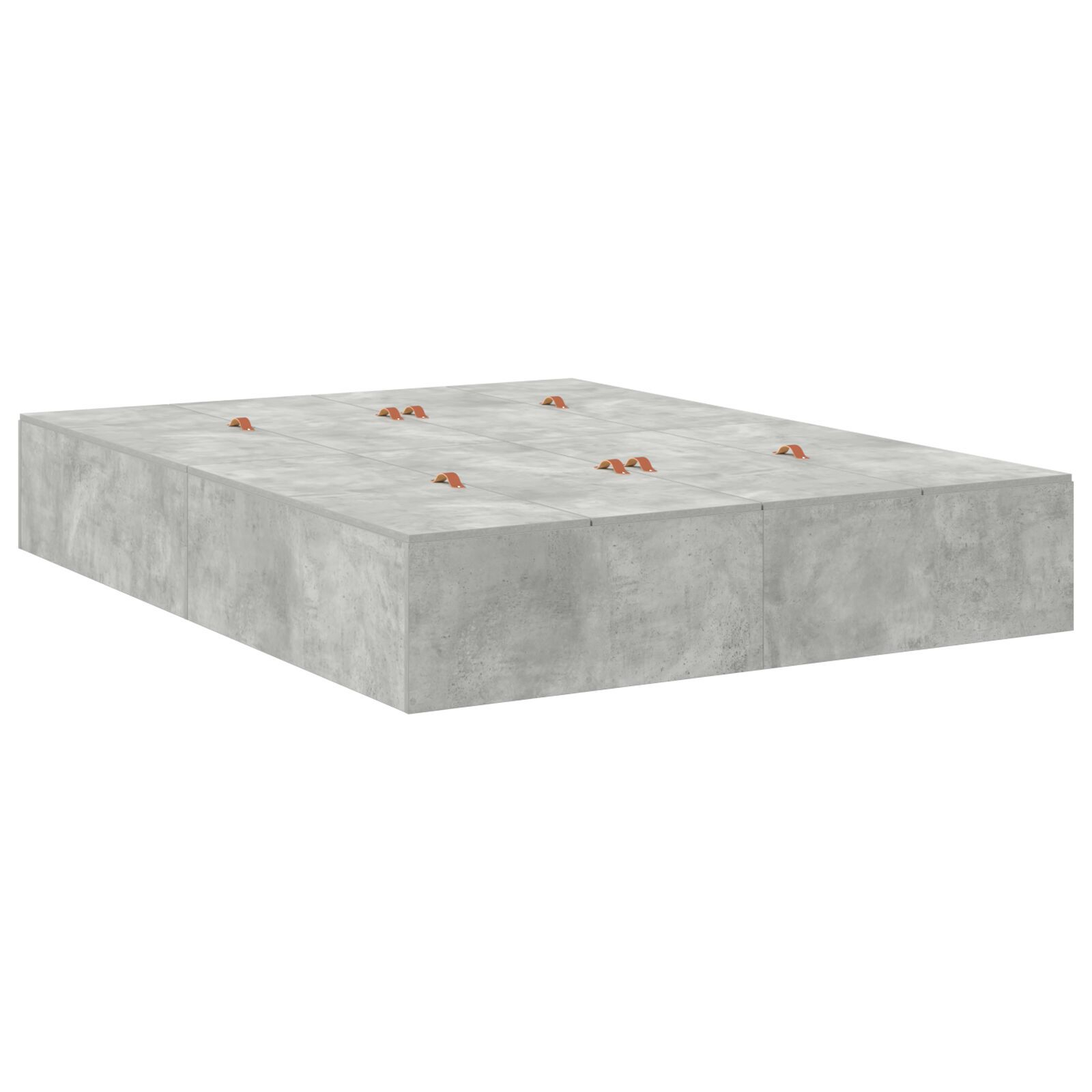 vidaXL Cadru de pat cu depozitare Gri din beton 236.5 x 160 x 31.5 cm