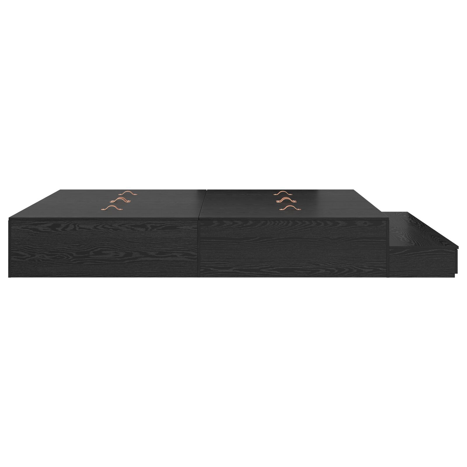 vidaXL Cadru de pat cu depozitare Stejar negru 236.5 x 180 x 31.5 cm