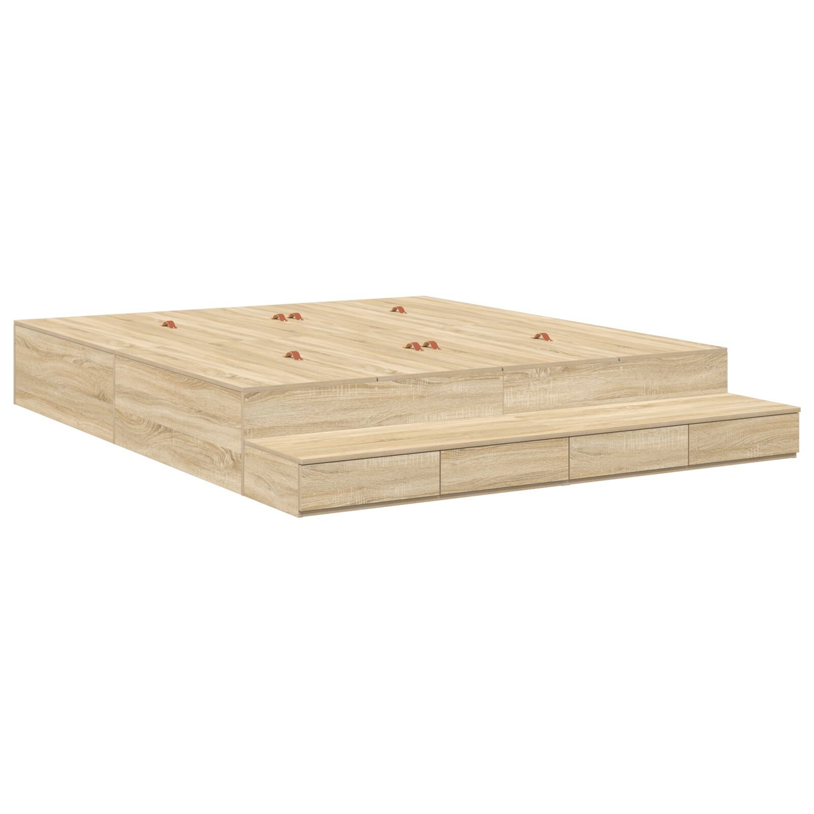 vidaXL Cadru de pat cu depozitare Stejar Sonoma 236.5 x 180 x 31.5 cm