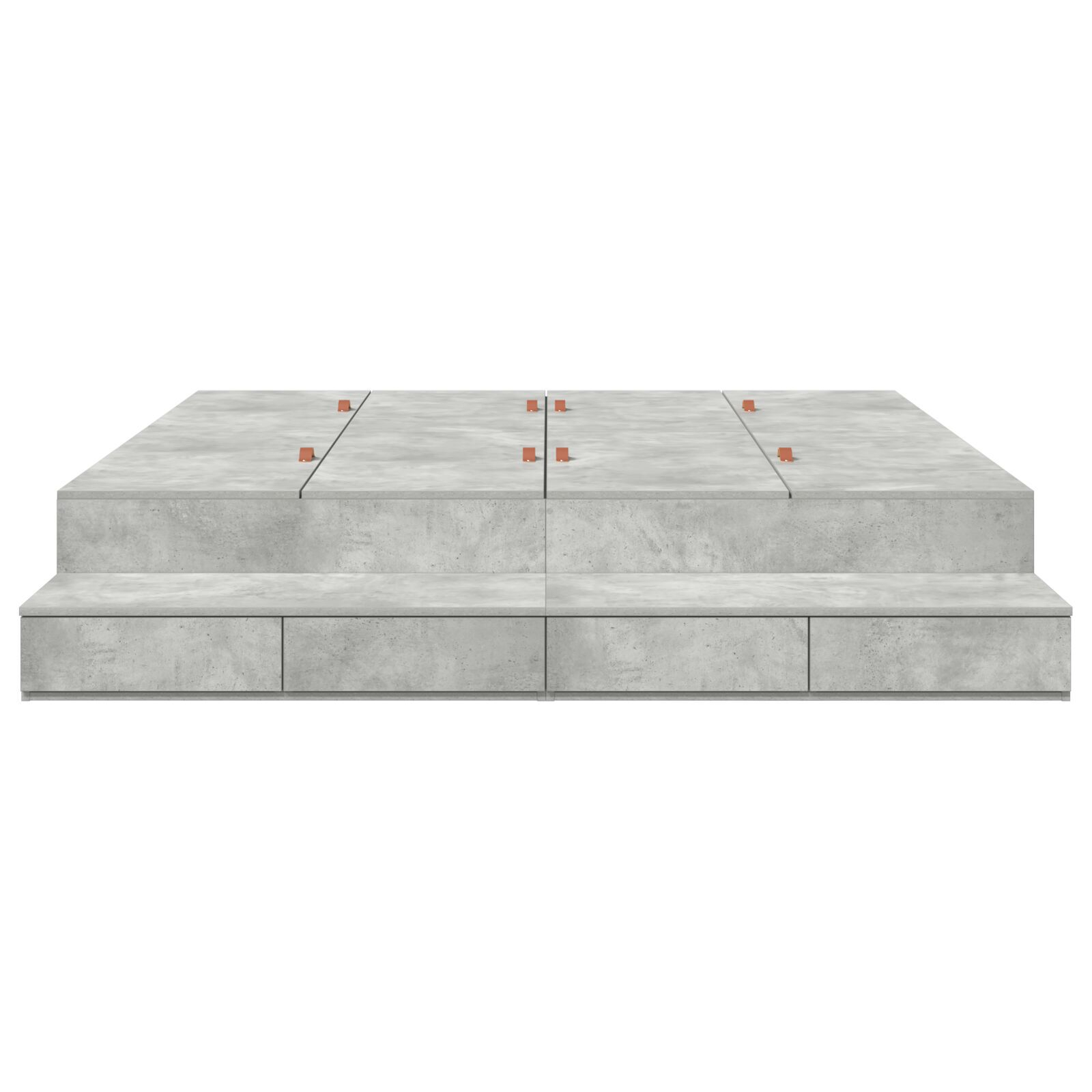 vidaXL Cadru de pat cu depozitare Gri din beton 236.5 x 180 x 31.5 cm