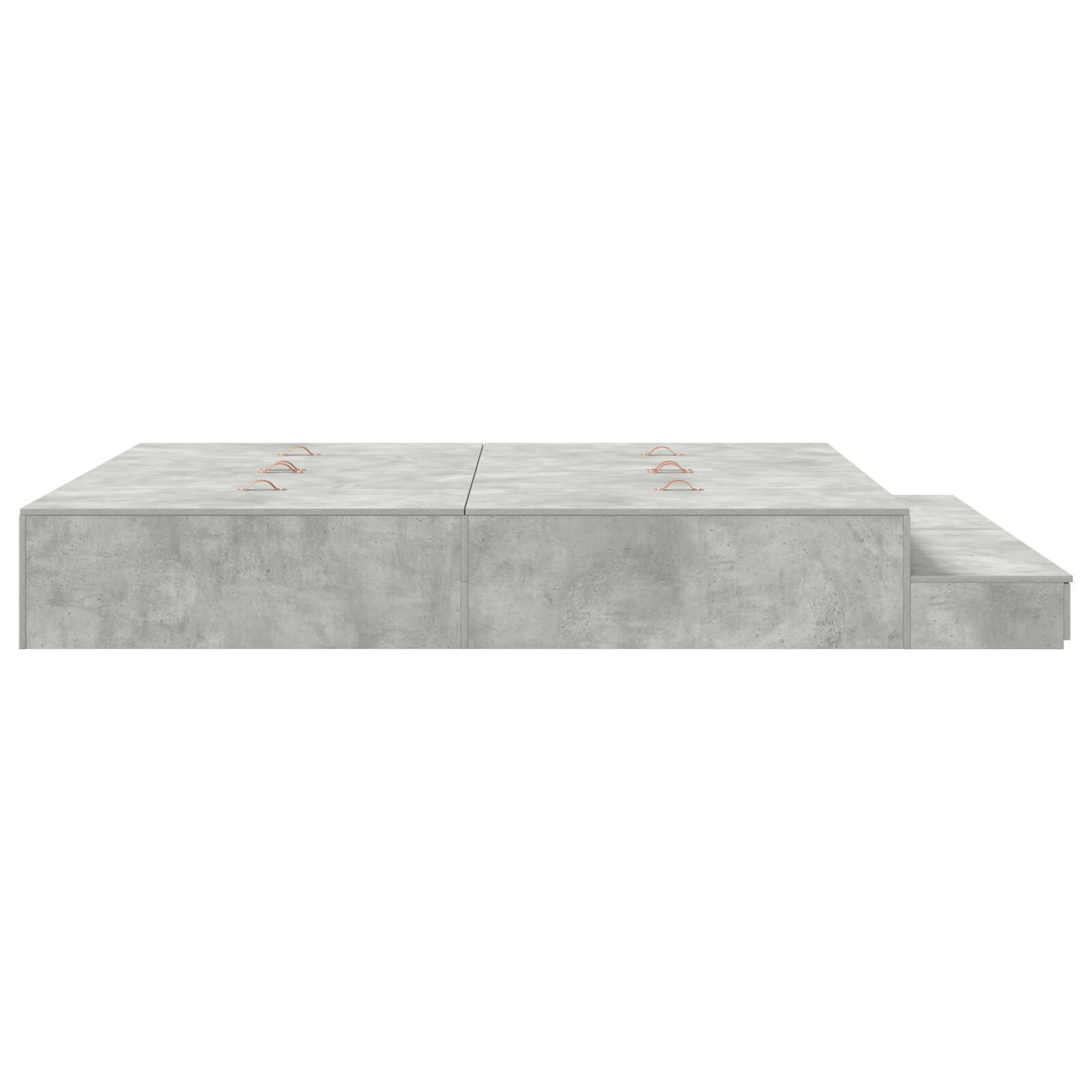 vidaXL Cadru de pat cu depozitare Gri din beton 236.5 x 180 x 31.5 cm