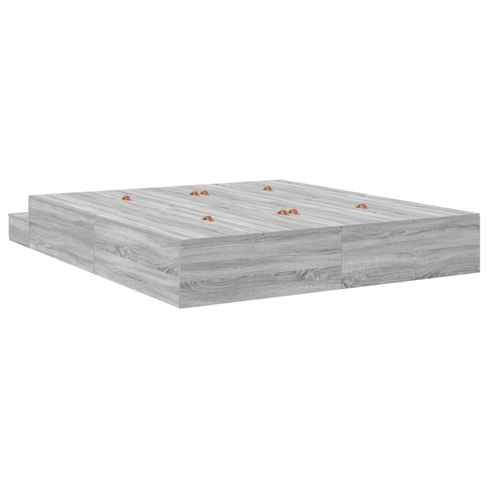 vidaXL Cadru de pat cu depozitare sonoma gri 236.5 x 180 x 31.5 cm