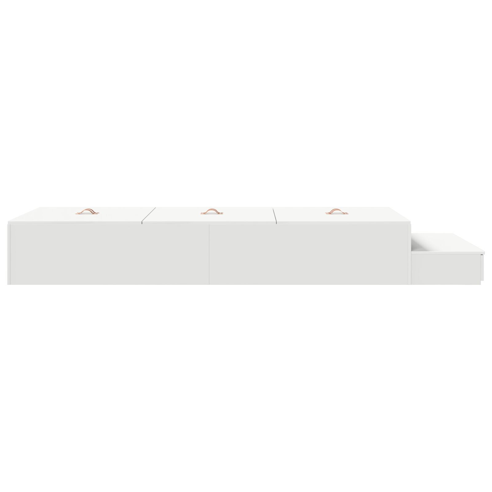 vidaXL Cadru de pat cu depozitare cu sertar Alb 226.5 x 90 x 31.5 cm