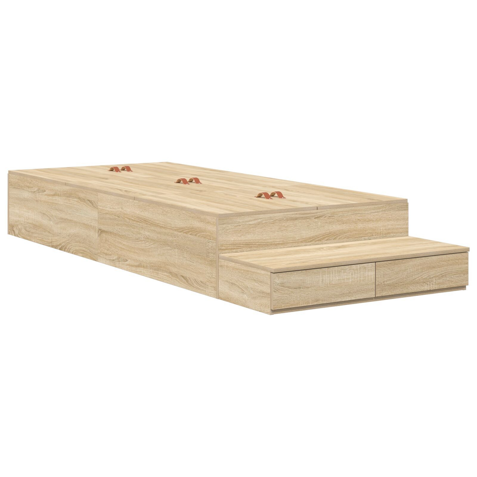 vidaXL Cadru de pat cu depozitare Stejar Sonoma 226.5 x 75 x 31.5 cm