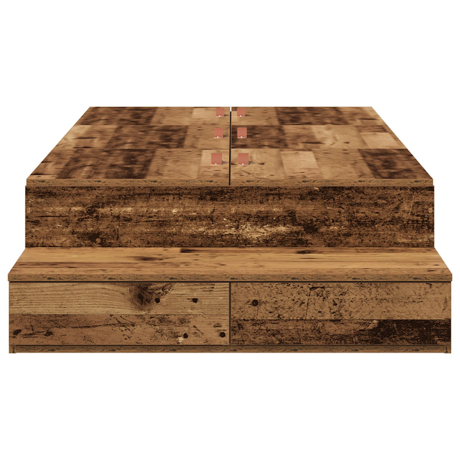vidaXL Cadru de pat cu depozitare Lemn vechi 226.5 x 75 x 31.5 cm