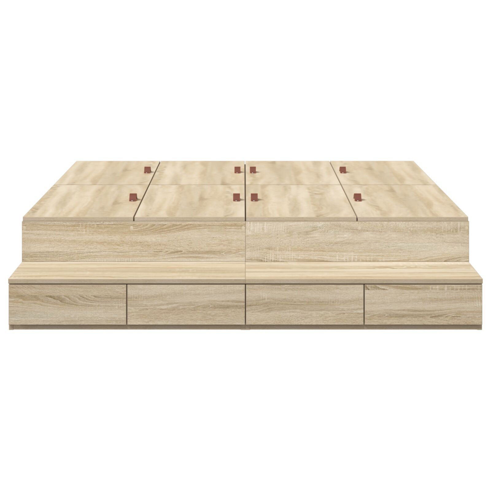 vidaXL Cadru de pat cu depozitare Stejar Sonoma 226.5 x 140 x 31.5 cm