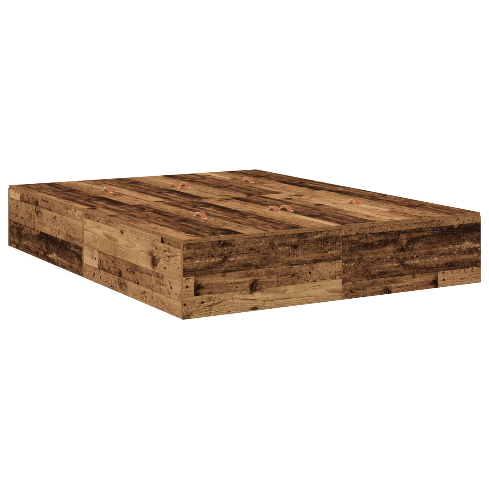 vidaXL Cadru de pat cu depozitare Lemn vechi 226.5 x 135 x 31.5 cm