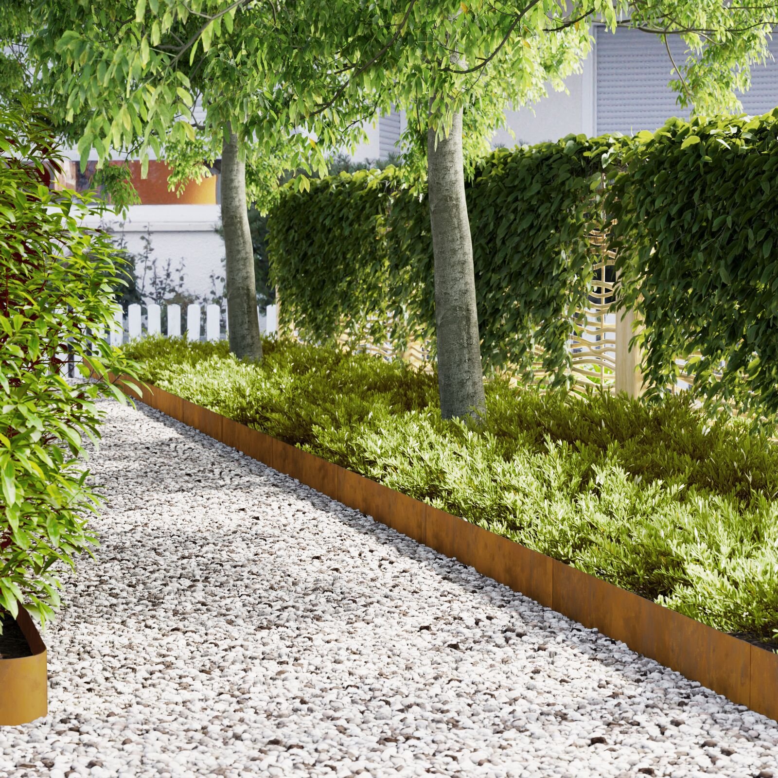 vidaXL Margine pentru gazon 50 pcs Maro 100 x 0.05 x 20 cm