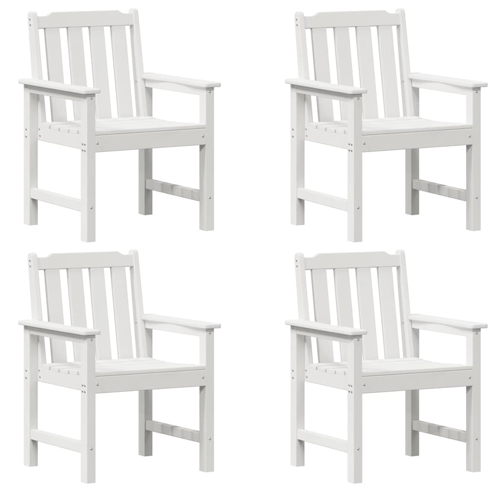 vidaXL Scaun de dining pentru grădină. 4 pcs Alb 65.5 x 55.5 x 88cm