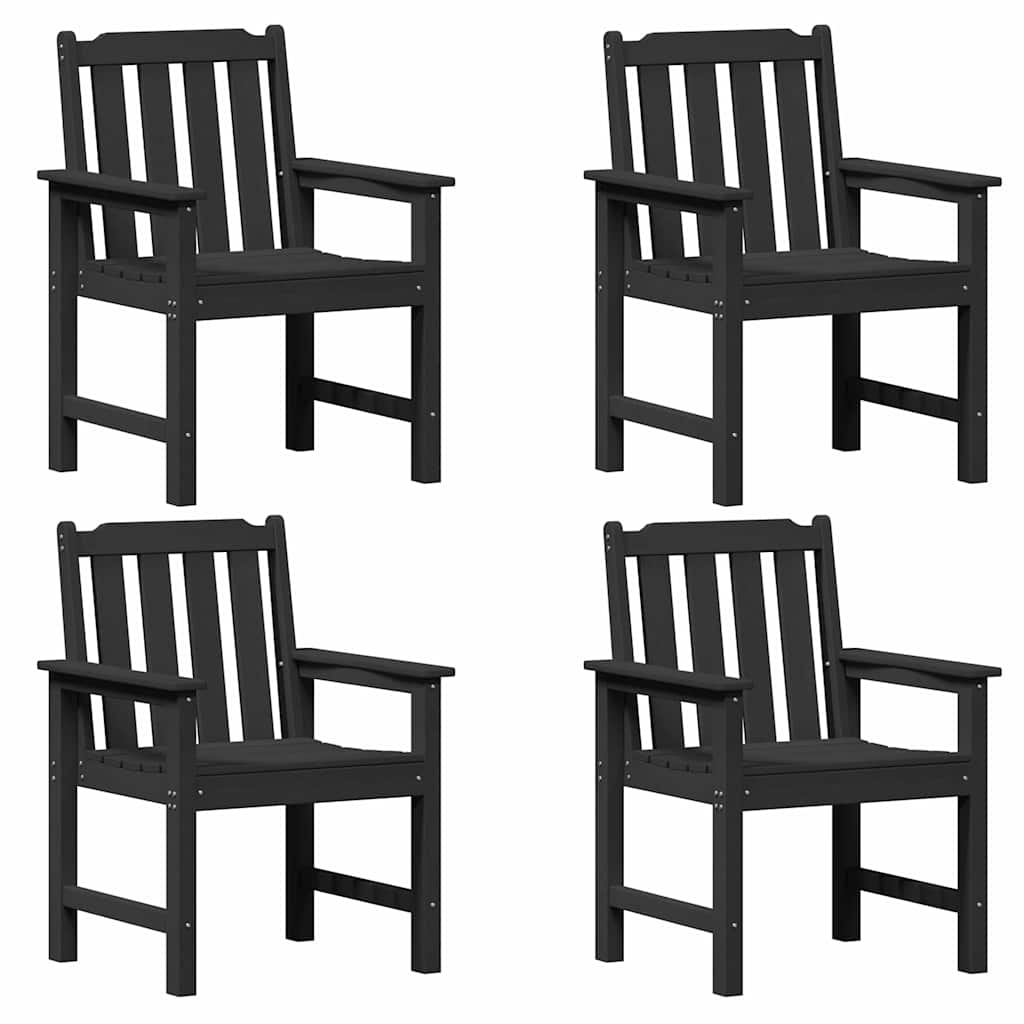 vidaXL Scaun de dining pentru grădină. 4 pcs Negru 65.5 x 55.5 x 88cm