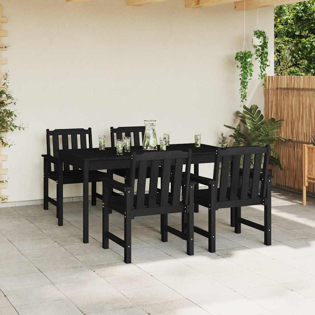 vidaXL Scaun de dining pentru grădină. 4 pcs Negru 65.5 x 55.5 x 88cm