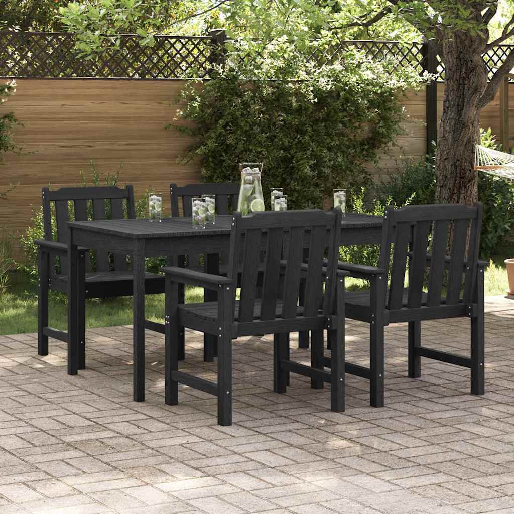 vidaXL Scaun de dining pentru grădină. 4 pcs Negru 65.5 x 55.5 x 88cm