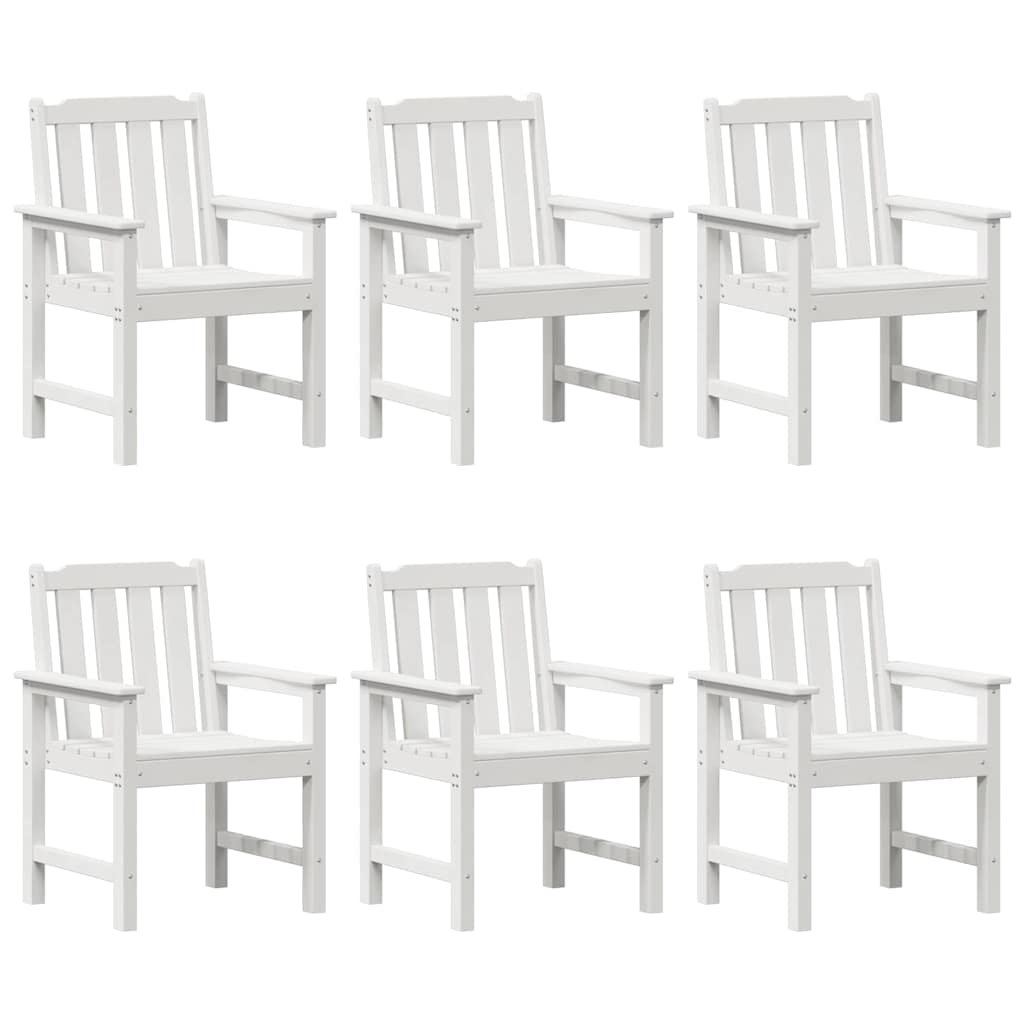 vidaXL Scaun de dining pentru grădină. 6 pcs Alb 65.5 x 55.5 x 88cm