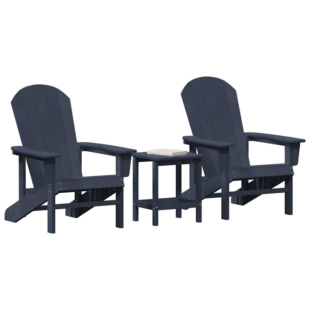 vidaXL Mobilier de lounge pentru grădină 3 pcs Bleumarin