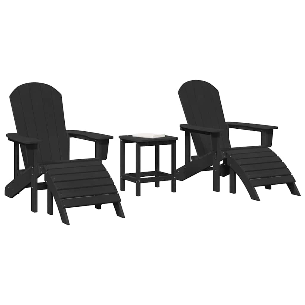 vidaXL Mobilier de lounge pentru grădină 3 pcs Negru 38 x 38 x 46cm