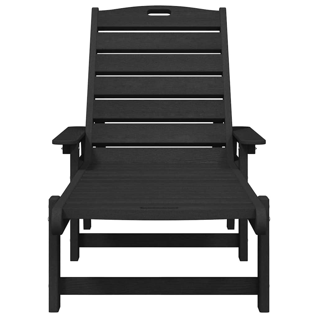 vidaXL Mobilier de lounge pentru grădină 2 pcs Negru 53 x 195.5 x 30cm