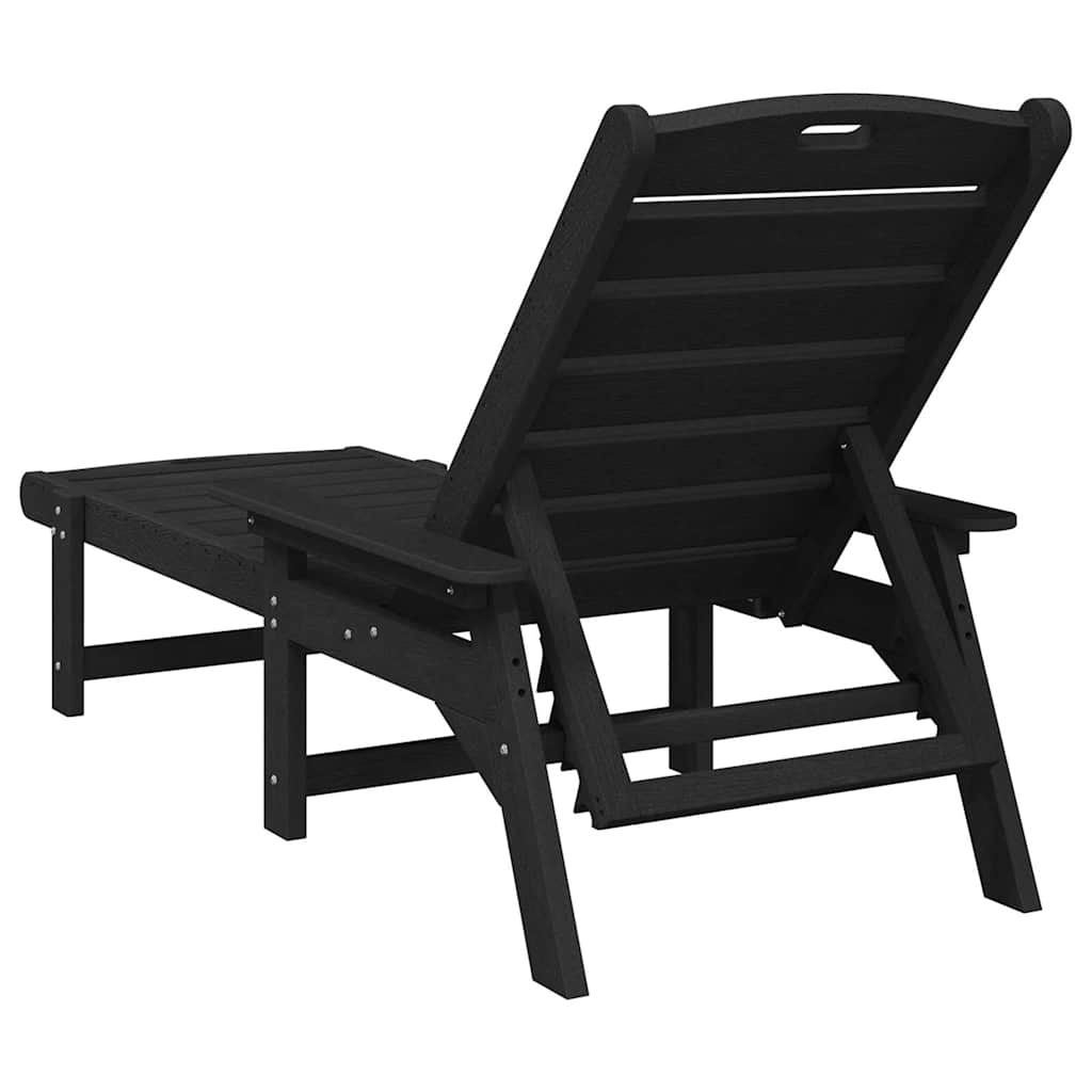 vidaXL Mobilier de lounge pentru grădină 2 pcs Negru 53 x 195.5 x 30cm