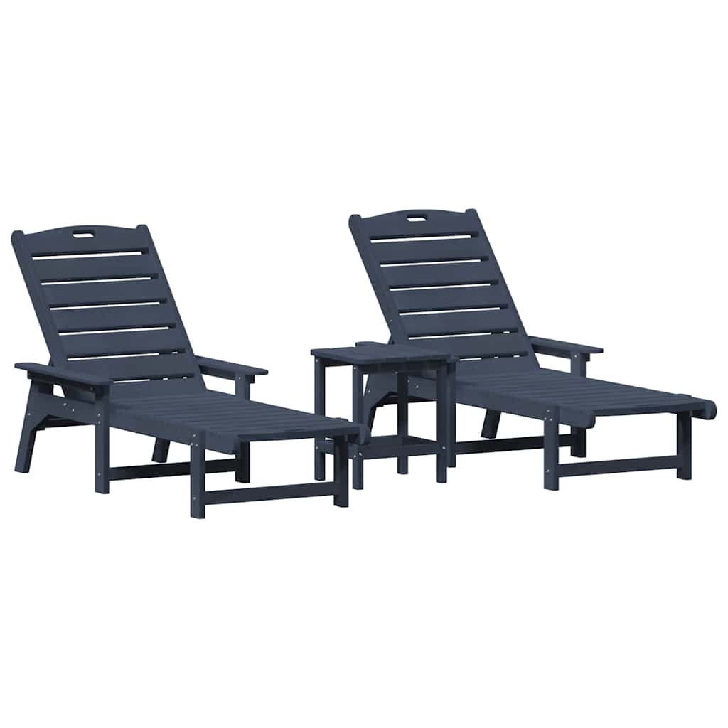 vidaXL Mobilier de lounge pentru grădină 2-persoană 3 pcs Bleumarin