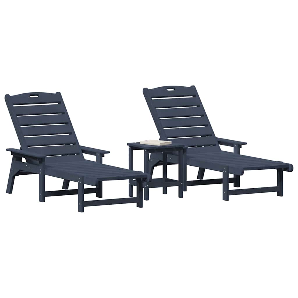vidaXL Mobilier de lounge pentru grădină 2-persoană 3 pcs Bleumarin
