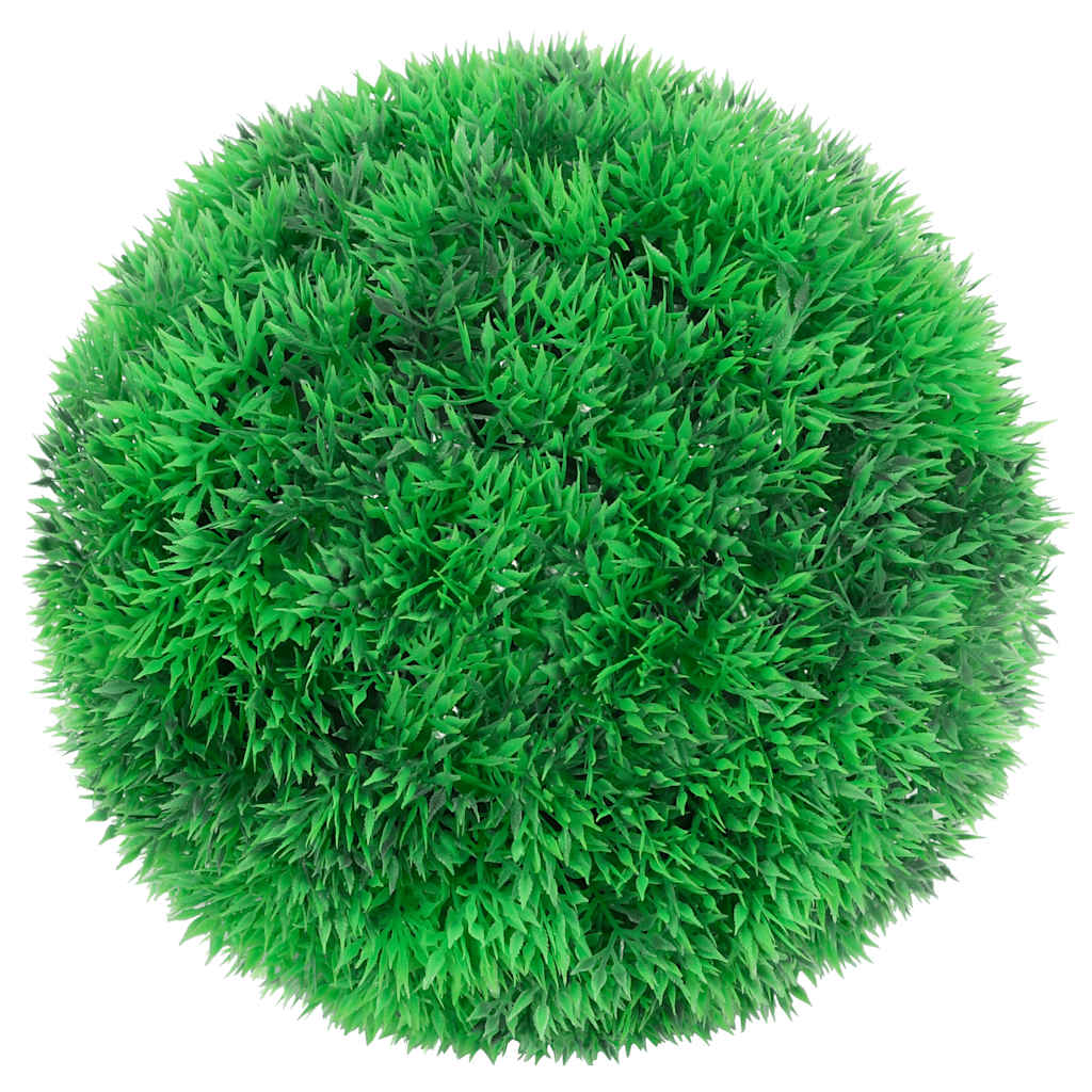 vidaXL Mingi artificiale din lemn de cimiș cu lumini LED 2 buc Verde