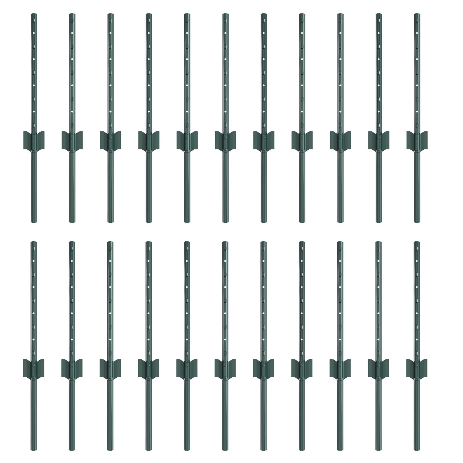 vidaXL Stâlpi de Gard Manual 22 pcs Verde 80 cm Oțel vidaXL Stâlpi de Gard Manual 22 pcs Verde 80 cm Oțel