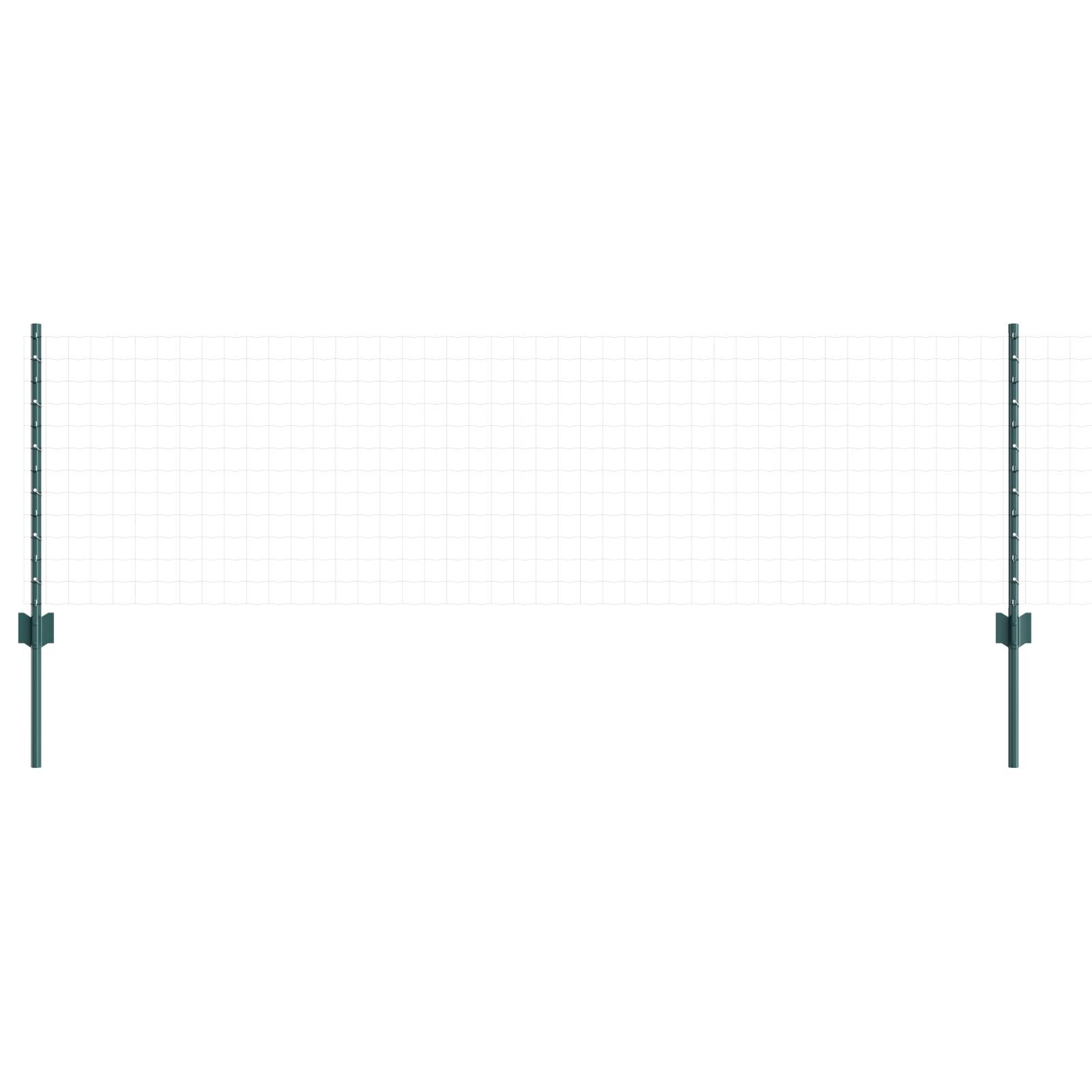 vidaXL Stâlpi de gard argintii 22 pcs Verde Înălțime de 150cm. Oțel