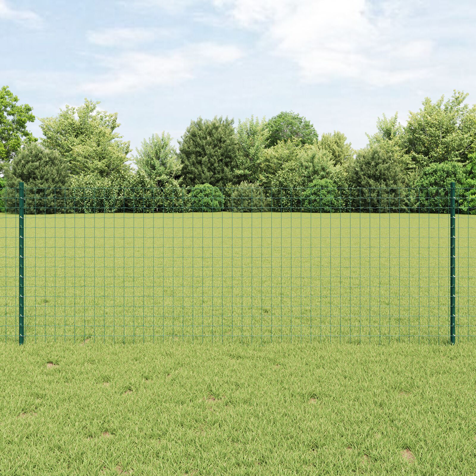 vidaXL Stâlpi de gard argintii 22 pcs Verde Standard Metal
