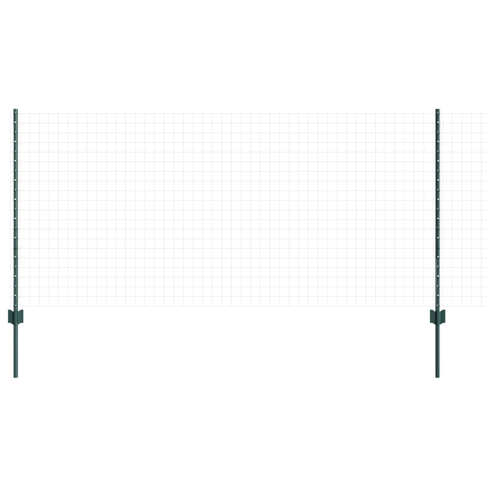 vidaXL Stâlpi de gard argintii 44 pcs Verde 100 x 1 m