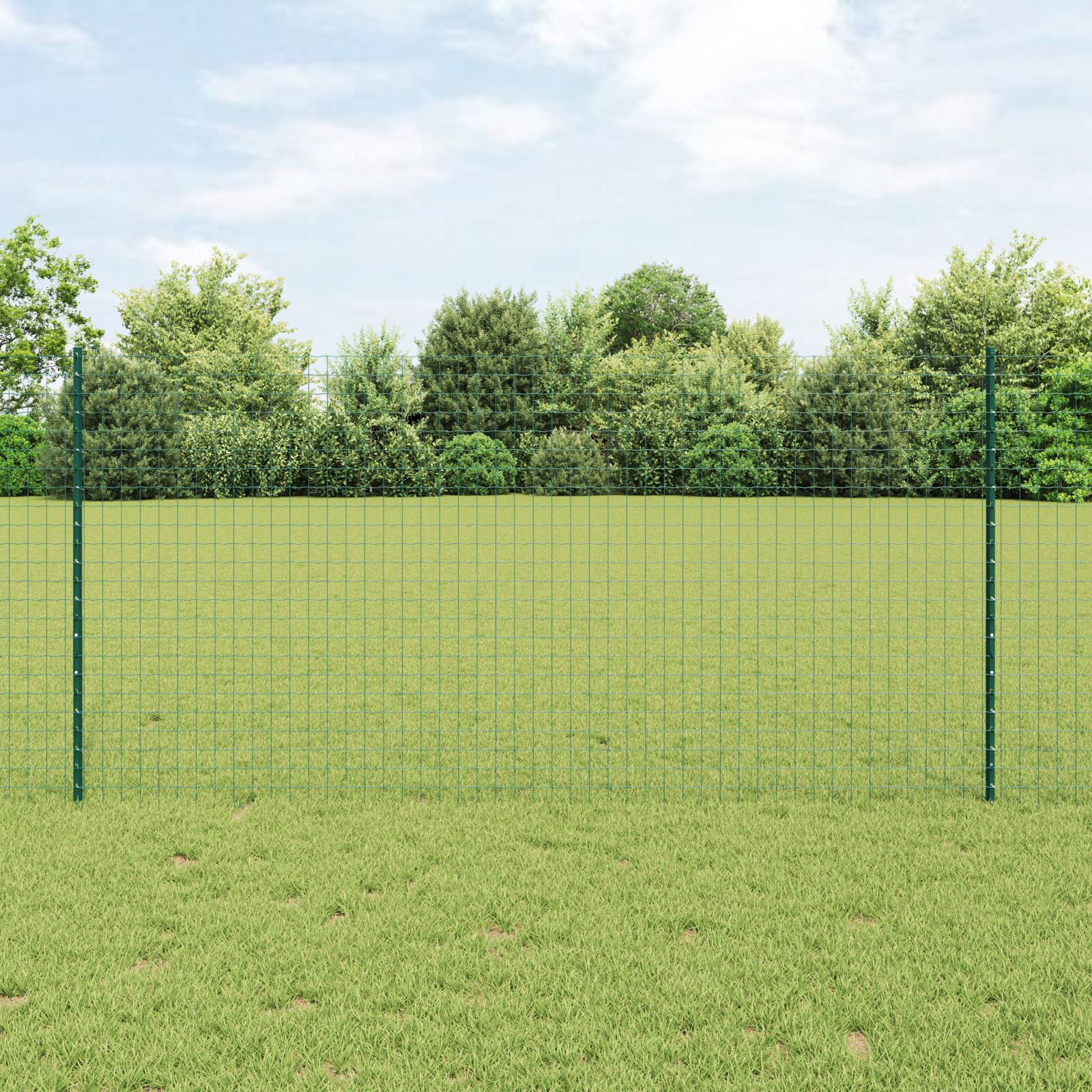 vidaXL Stâlpi de gard argintii 22 pcs Verde mare Metal