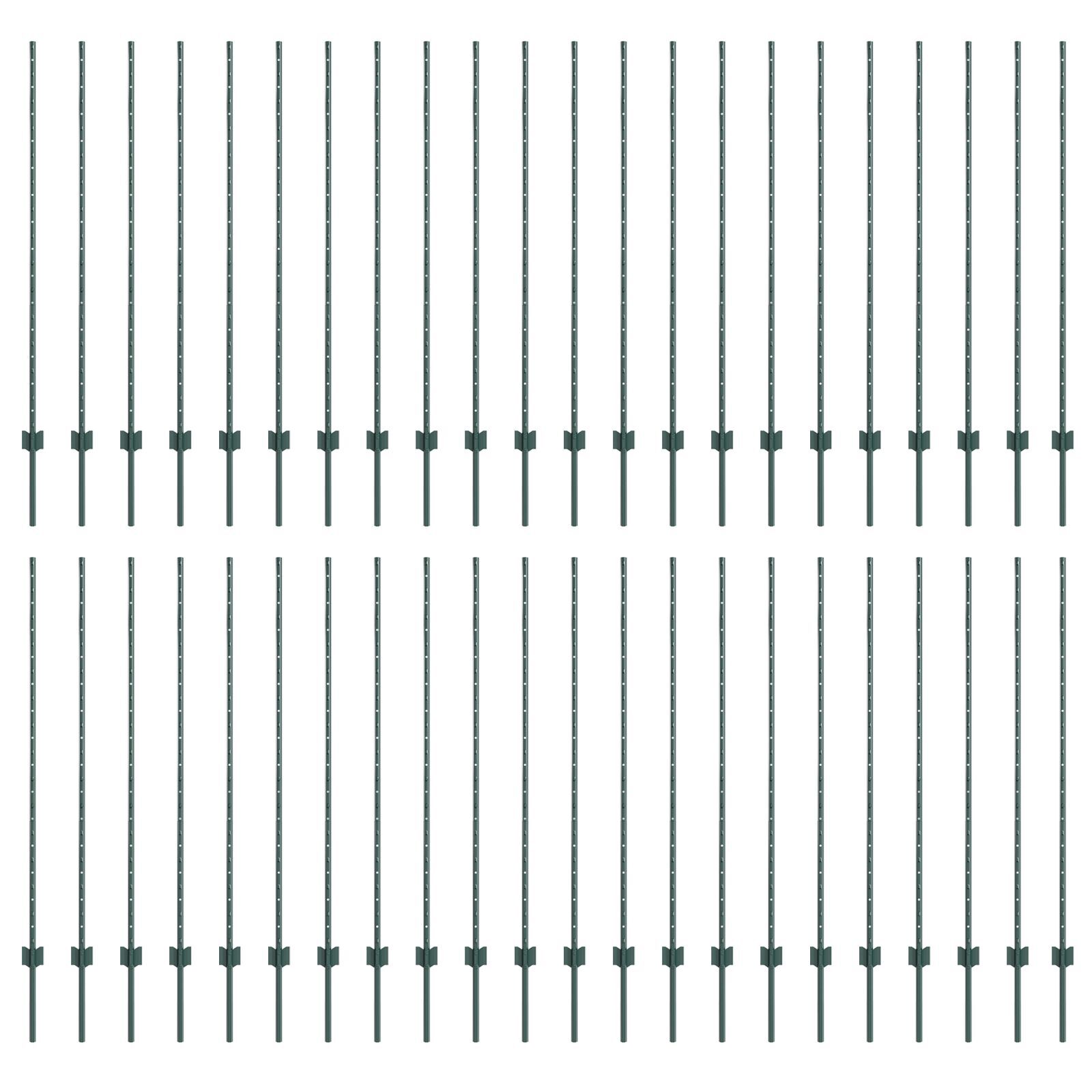 vidaXL Stâlpi de gard argintii 44 pcs Verde 100 x 1.4 m Metal vidaXL Stâlpi de gard argintii 44 pcs Verde 100 x 1.4 m Metal