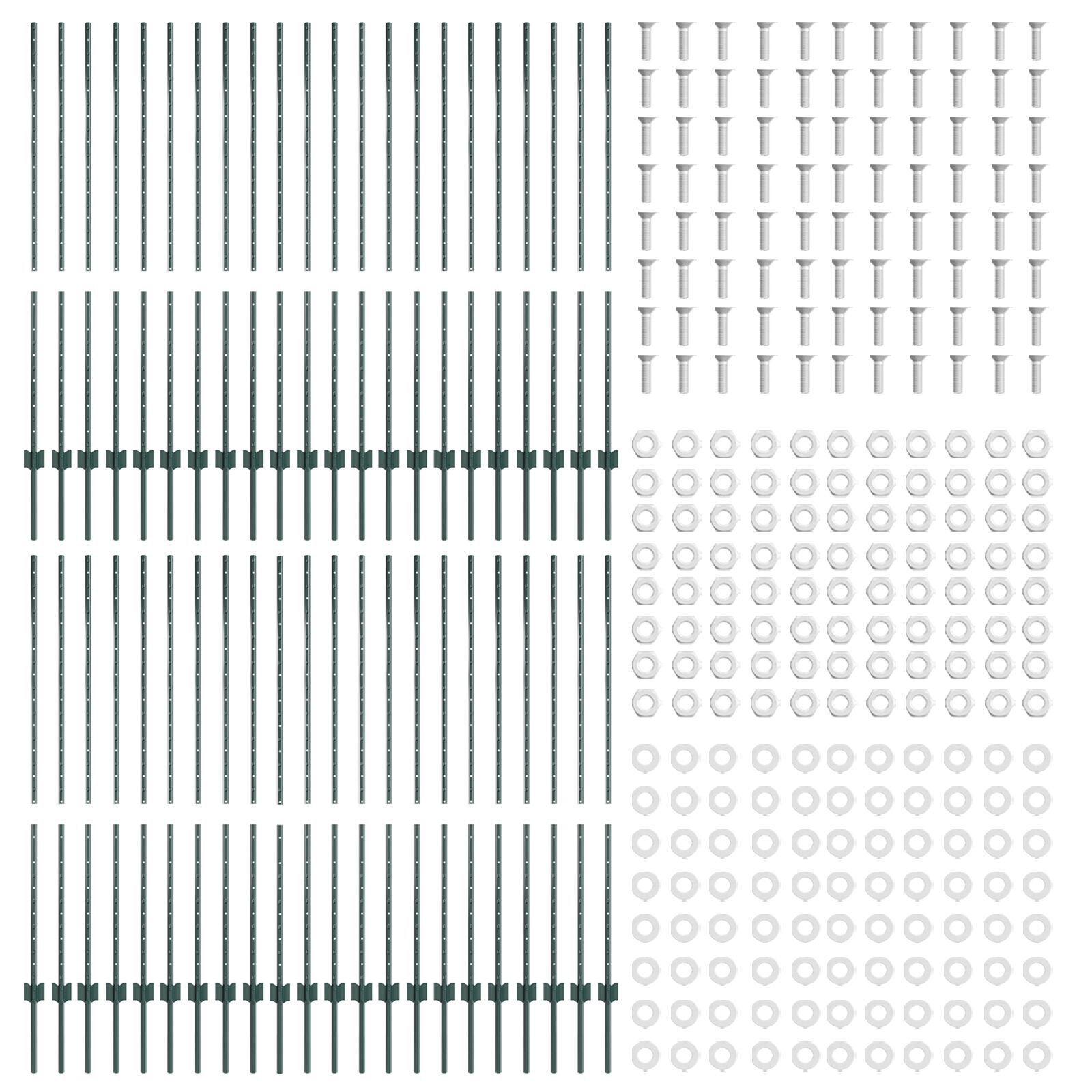 vidaXL Stâlpi de gard argintii 44 pcs Verde 100 x 1.4 m Metal vidaXL Stâlpi de gard argintii 44 pcs Verde 100 x 1.4 m Metal