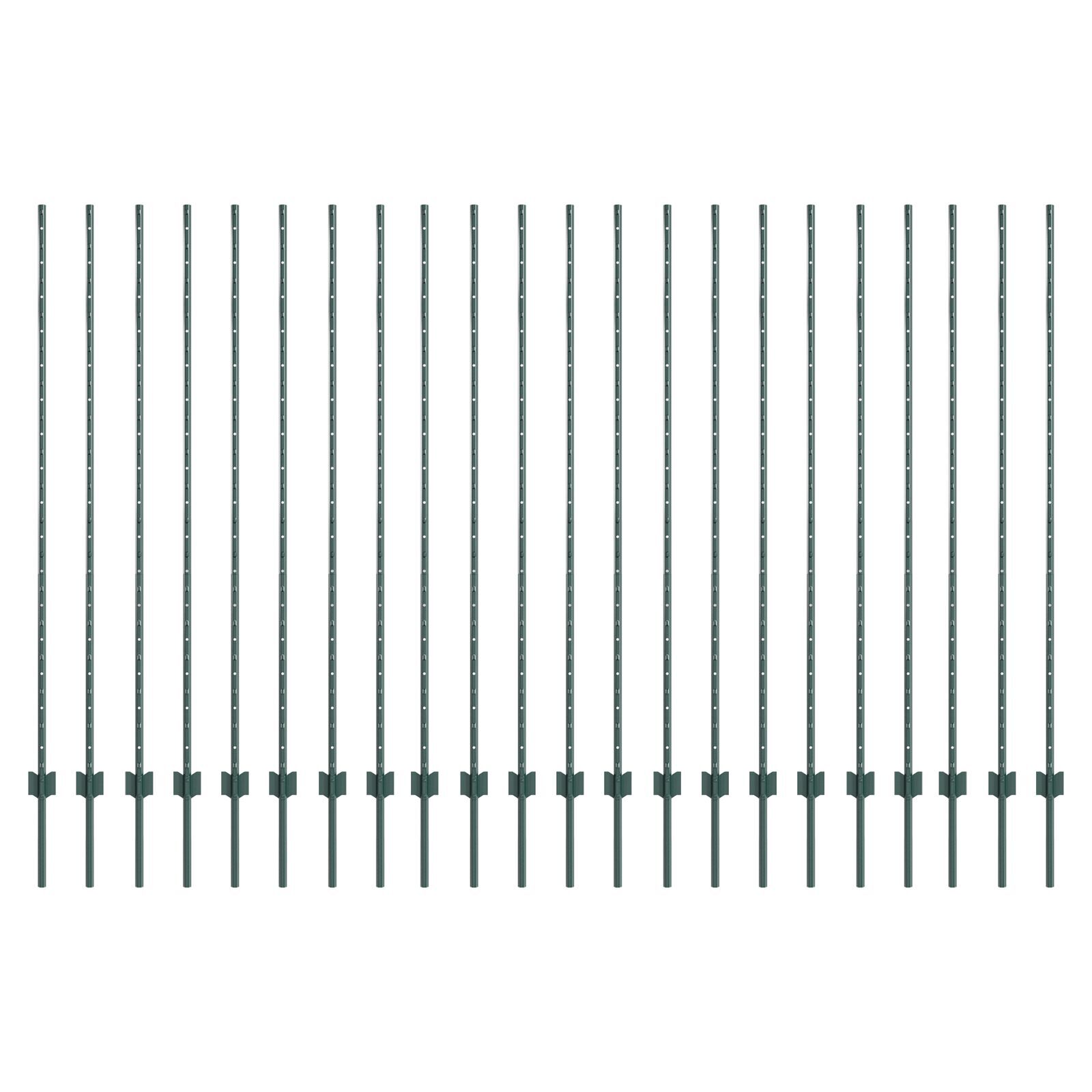 vidaXL Stâlpi de gard argintii 22 pcs Verde 50 x 1,5 m Metal vidaXL Stâlpi de gard argintii 22 pcs Verde 50 x 1,5 m Metal