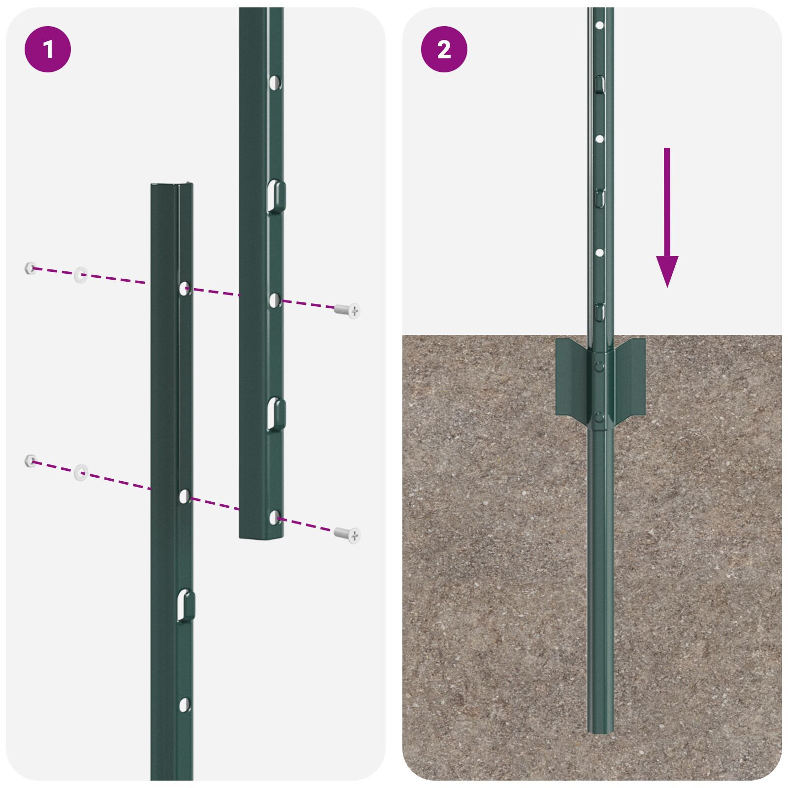 vidaXL Stâlpi de gard argintii 22 pcs Verde 50 x 1,5 m Metal vidaXL Stâlpi de gard argintii 22 pcs Verde 50 x 1,5 m Metal