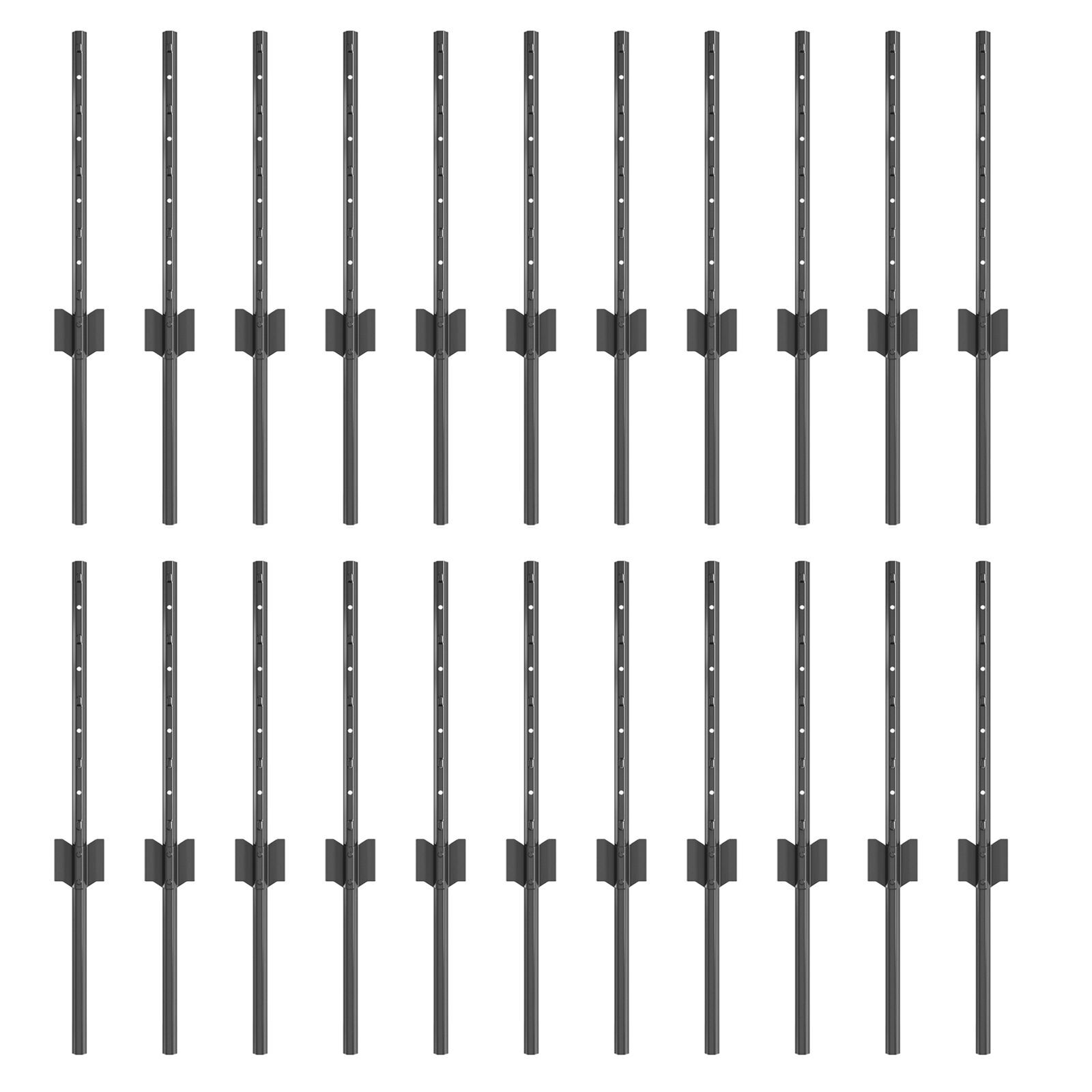 vidaXL Stâlpi de Gard Manual 22 pcs Gri 80 cm Oțel vidaXL Stâlpi de Gard Manual 22 pcs Gri 80 cm Oțel