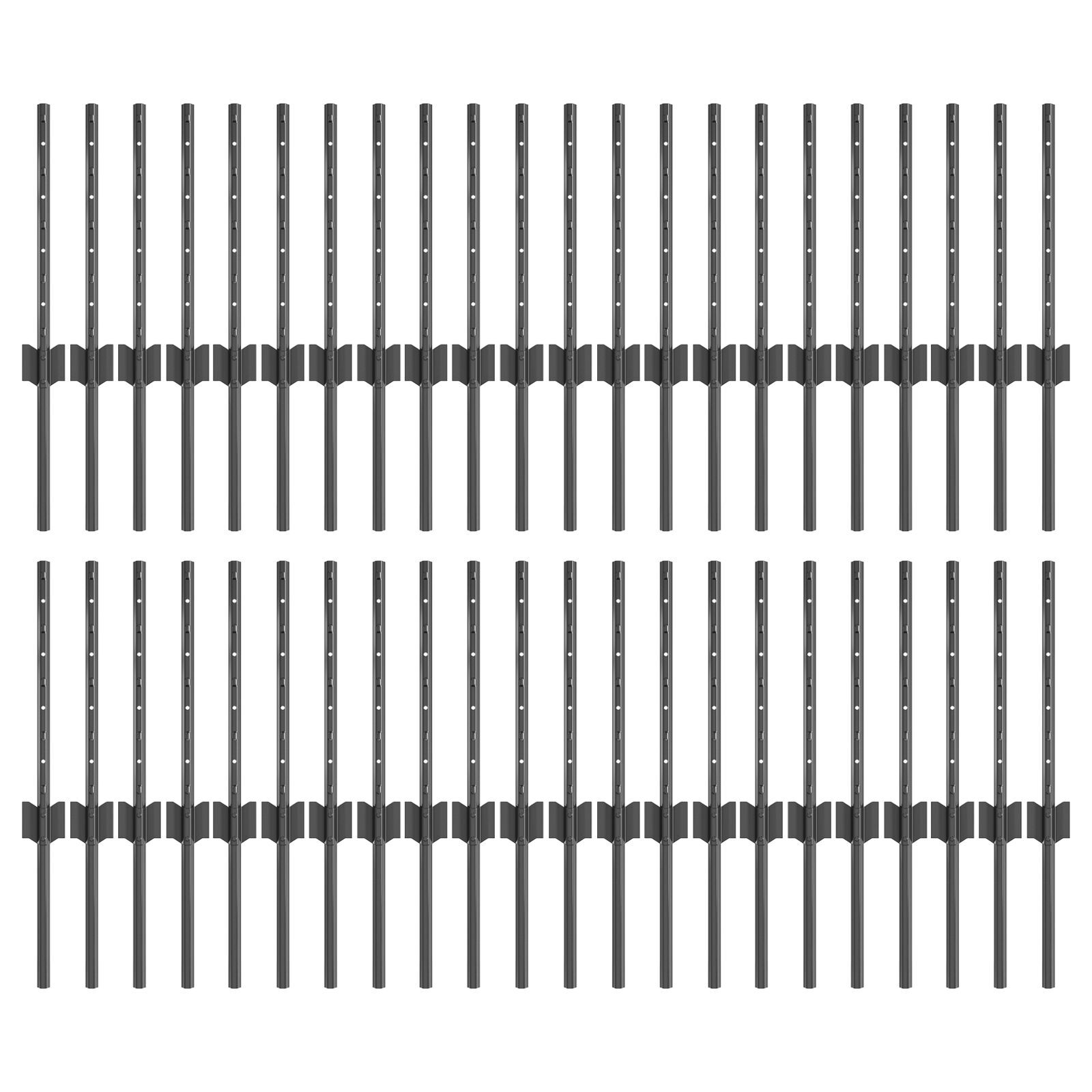 vidaXL Stâlpi de gard argintii 44 pcs Gri 100 x 0.4 m