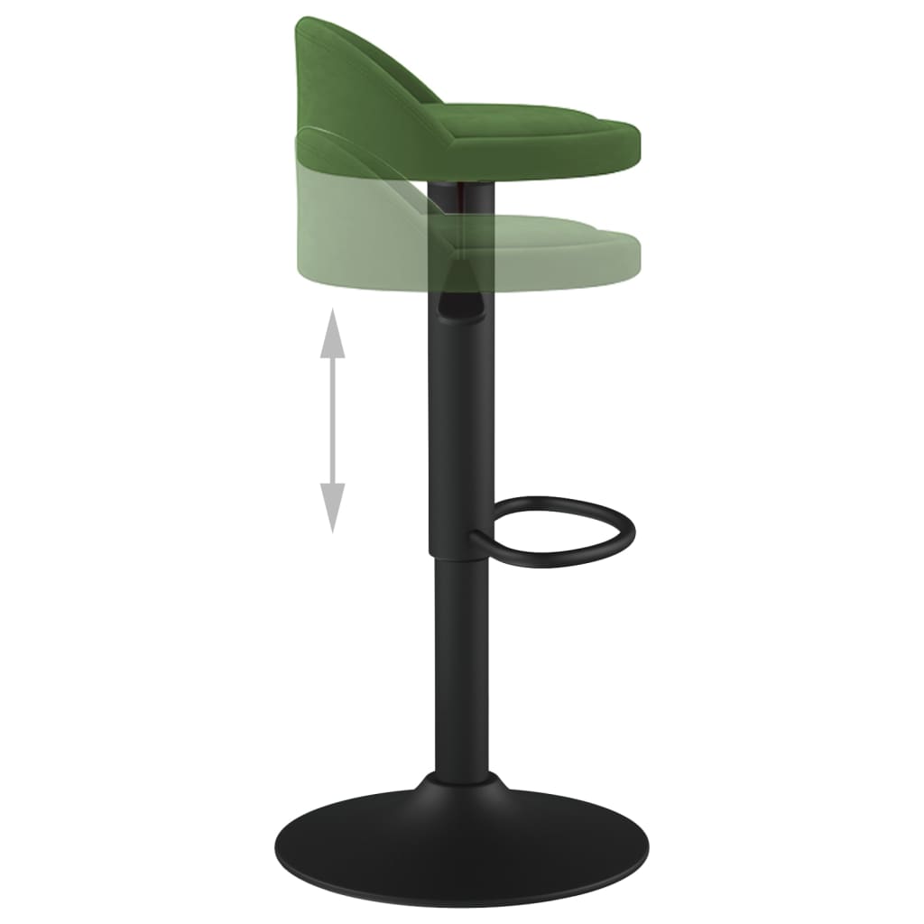 vidaXL Scaun de bar, verde închis, catifea