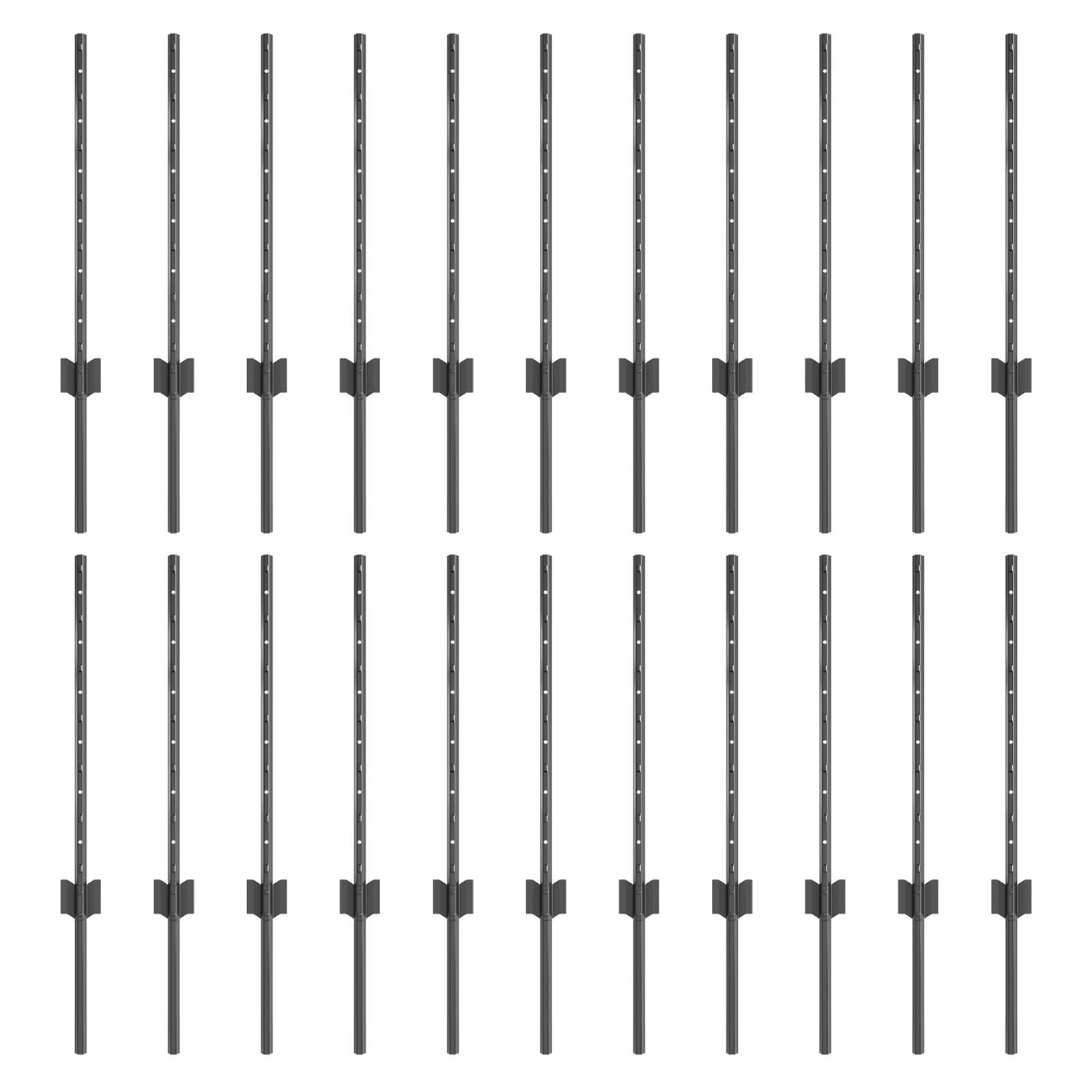 vidaXL Stâlpi de Gard Manual 22 pcs Gri 100 cm Oțel vidaXL Stâlpi de Gard Manual 22 pcs Gri 100 cm Oțel