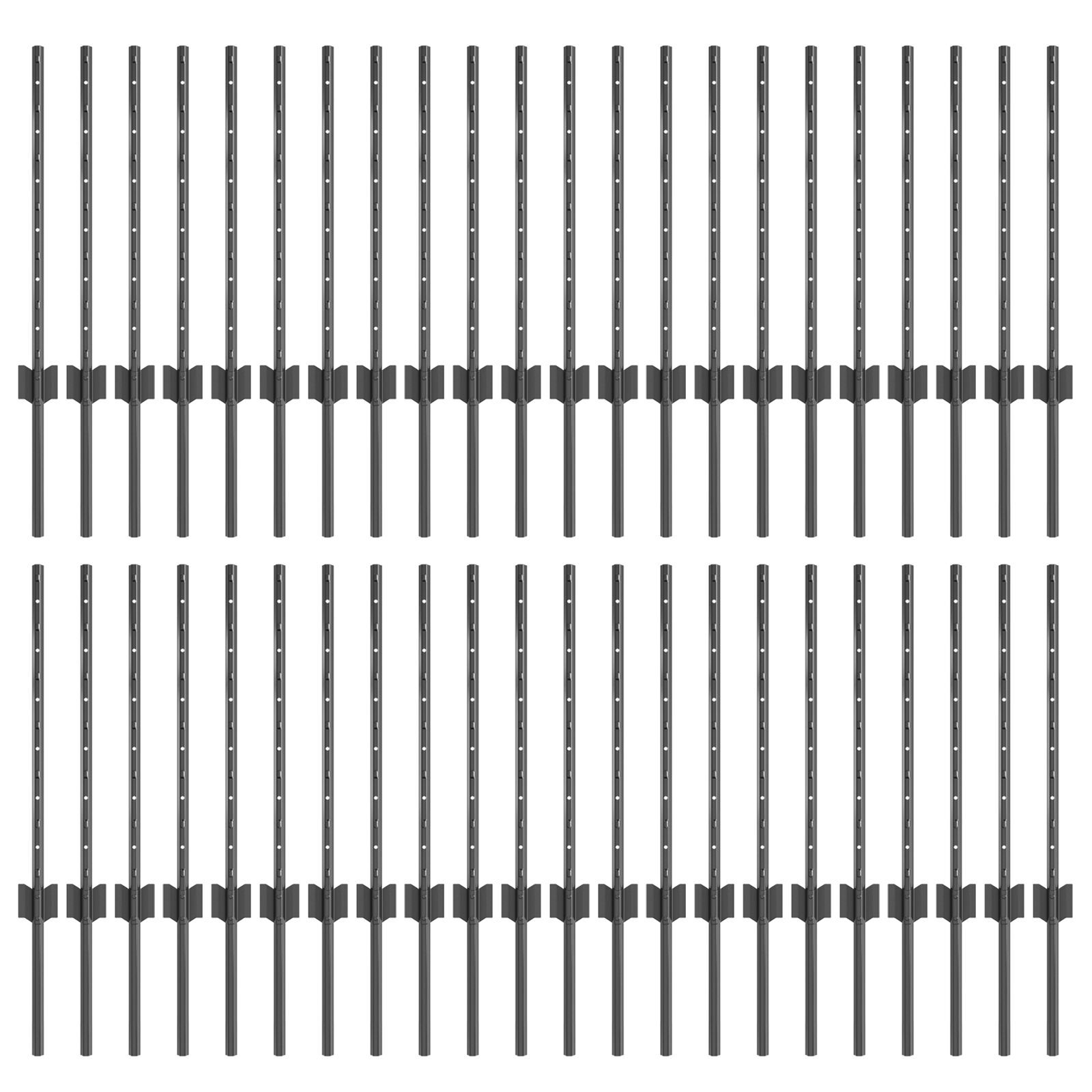 vidaXL Stâlpi de gard argintii 44 pcs Gri 100 x 0.6 m