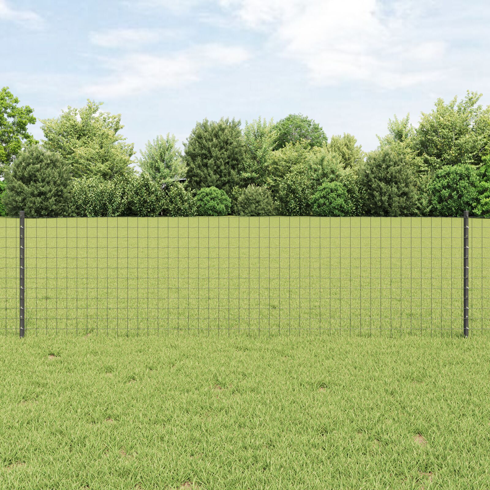 vidaXL Stâlpi de gard argintii 44 pcs Gri 100 x 0.6 m