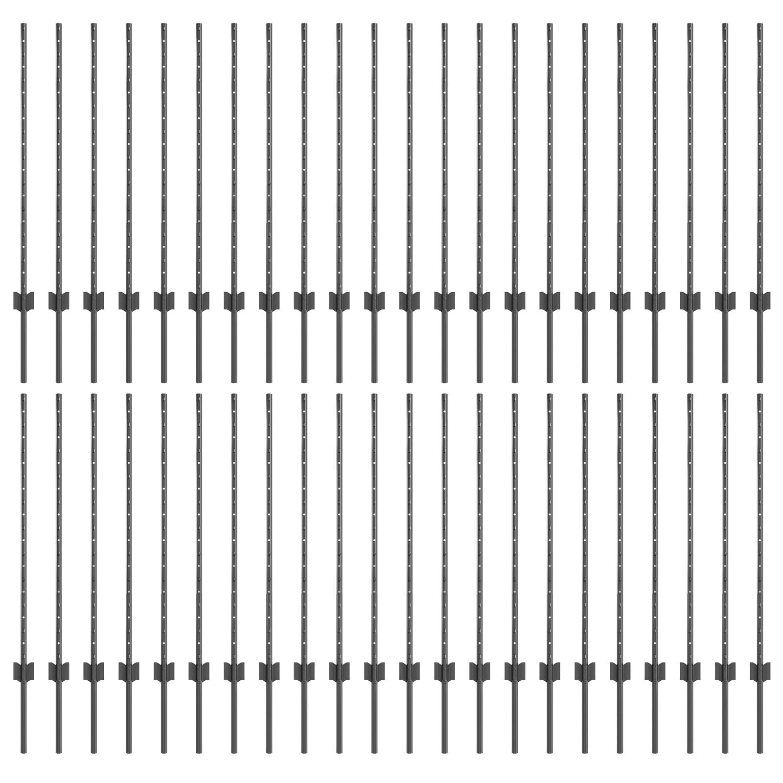 vidaXL Stâlpi de gard argintii 44 pcs Gri 100 x 1 m Oțel vidaXL Stâlpi de gard argintii 44 pcs Gri 100 x 1 m Oțel