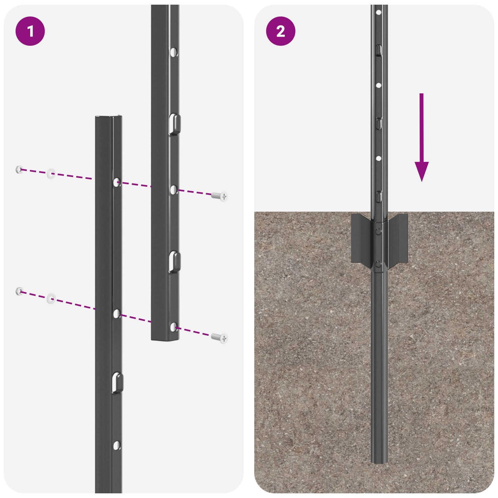 vidaXL Stâlpi de gard argintii 44 pcs Gri 100 x 1 m Oțel vidaXL Stâlpi de gard argintii 44 pcs Gri 100 x 1 m Oțel