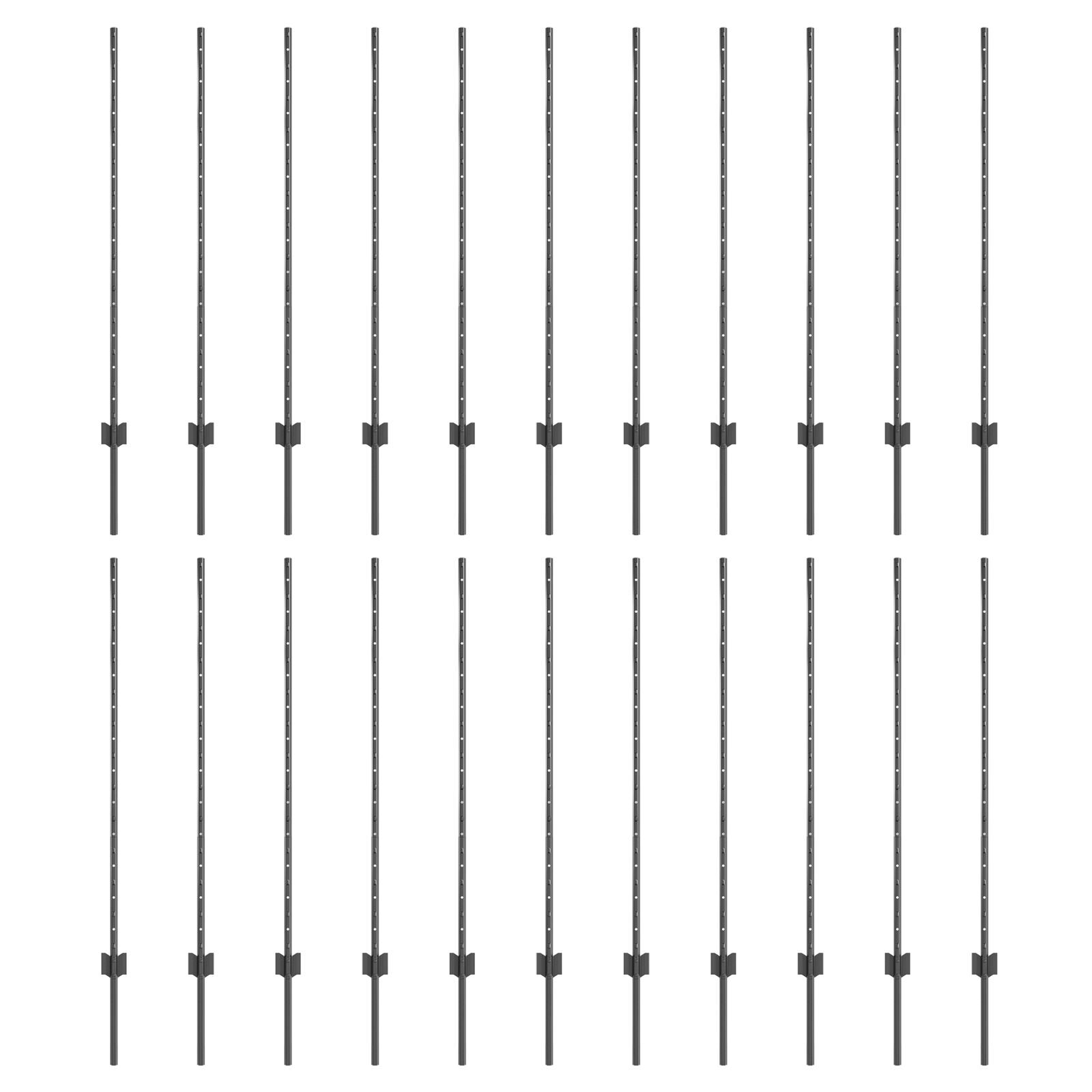 vidaXL Stâlpi de gard argintii 44 pcs Gri Înălțime de 150cm. Metal
