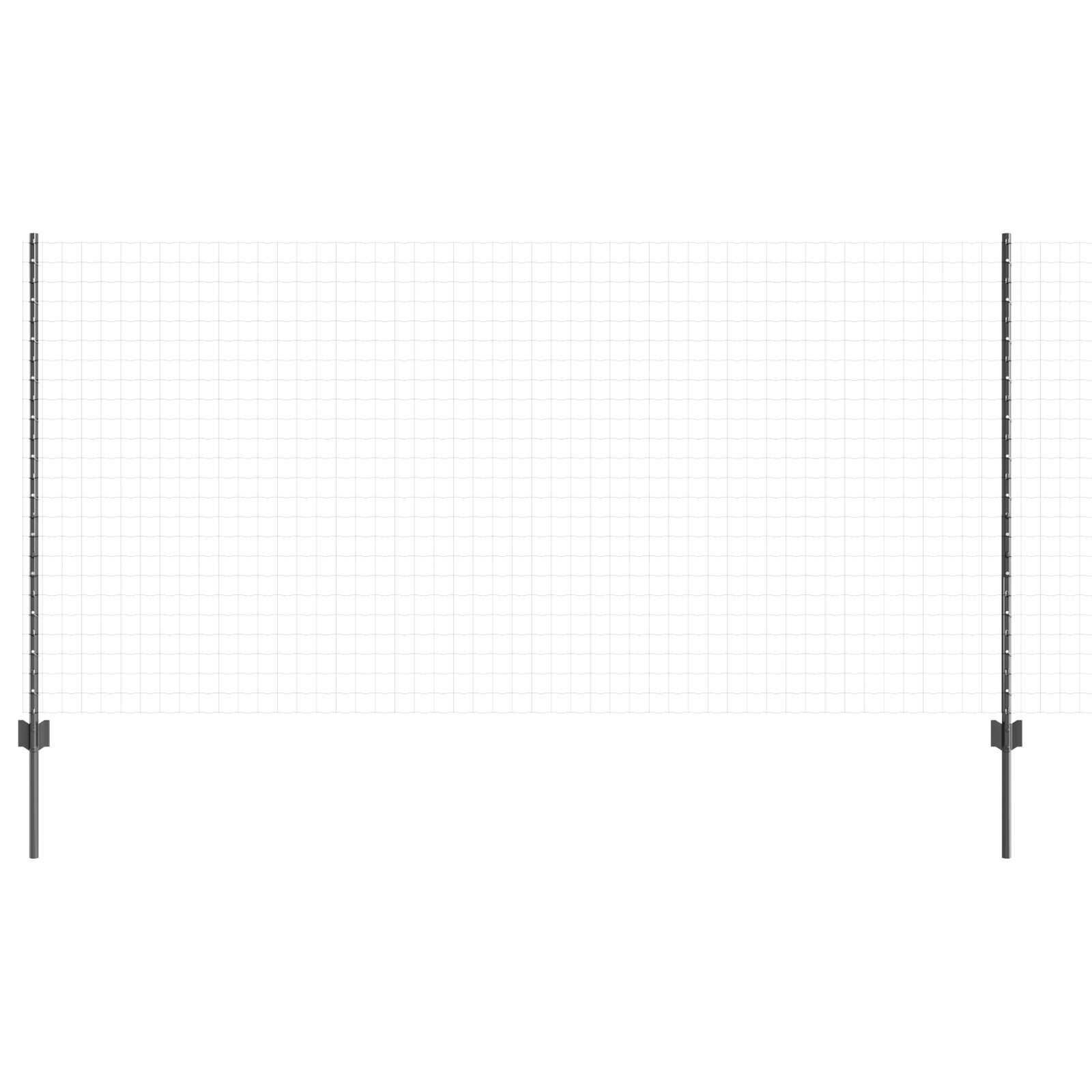 vidaXL Stâlpi de gard argintii 44 pcs Gri Înălțime de 150cm. Metal