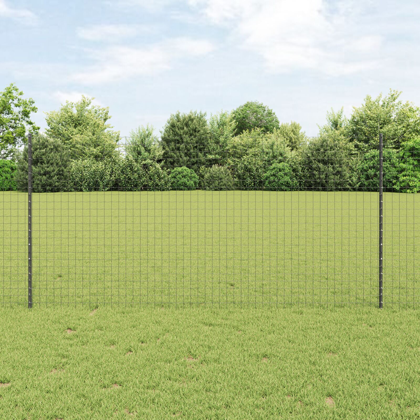 vidaXL Stâlpi de gard argintii 44 pcs Gri Înălțime de 150cm. Metal