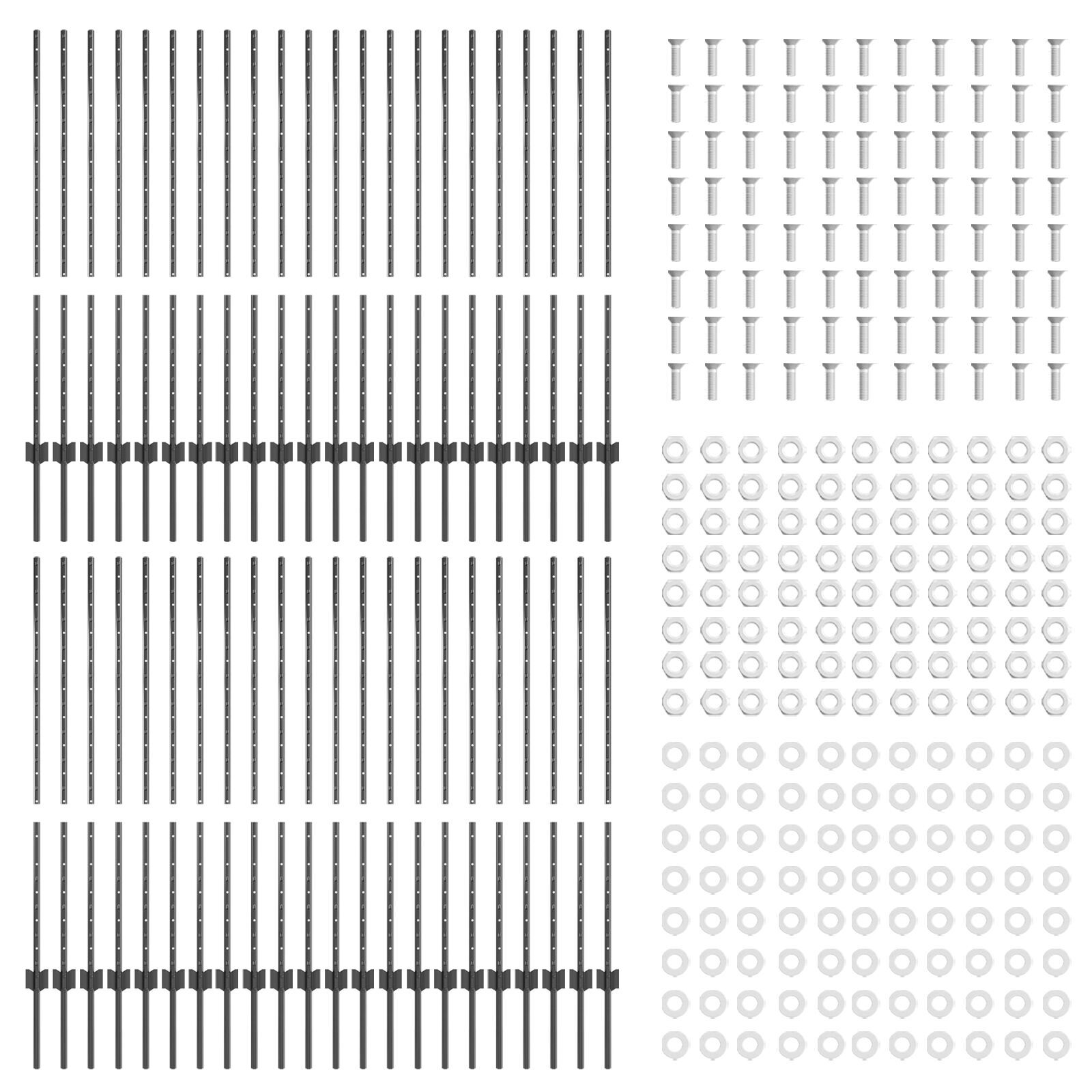 vidaXL Stâlpi de Gard 44 pcs Gri 100 x 1.2 m Oțel vopsit electrostatic vidaXL Stâlpi de Gard 44 pcs Gri 100 x 1.2 m Oțel vopsit electrostatic