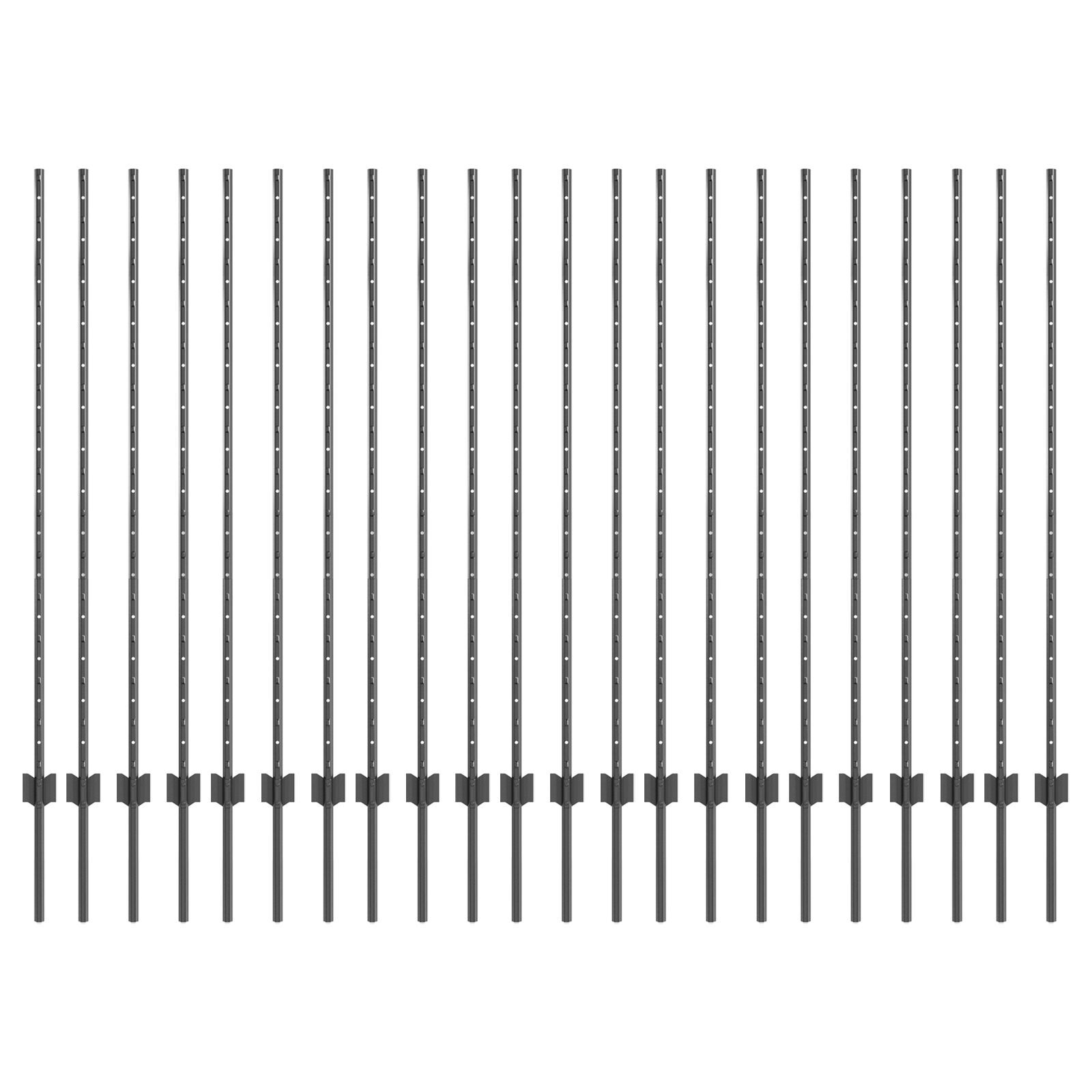 vidaXL Stâlpi de gard argintii 44 pcs Gri 140 cm Metal