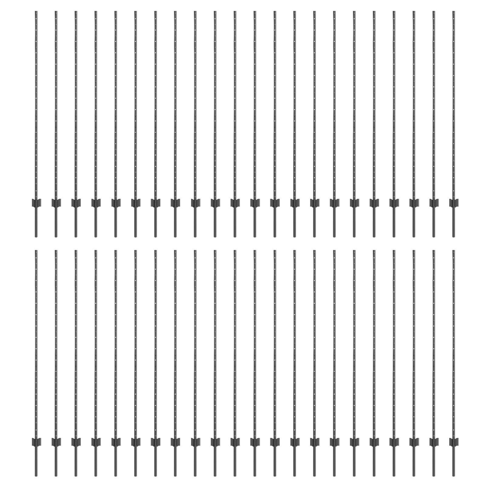 vidaXL Stâlpi de gard argintii 44 pcs Gri Standard