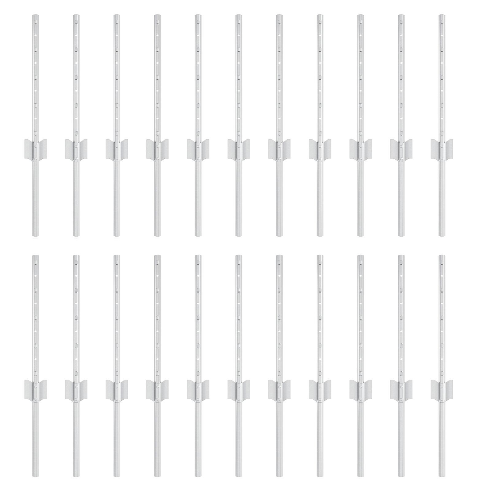 vidaXL Stâlpi de Gard Manual 22 pcs Argintiu 80 cm Oțel vidaXL Stâlpi de Gard Manual 22 pcs Argintiu 80 cm Oțel